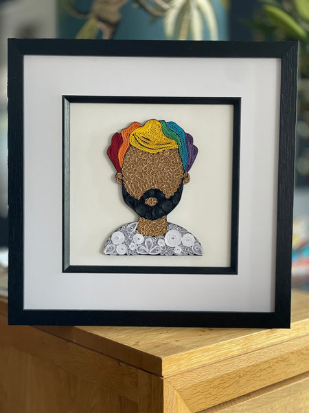 Rainbow Man Quilled Picture