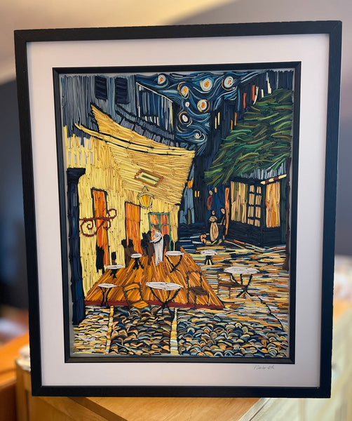 Van Gogh's 'The Cafe Terrace at Night' Quilled Picture