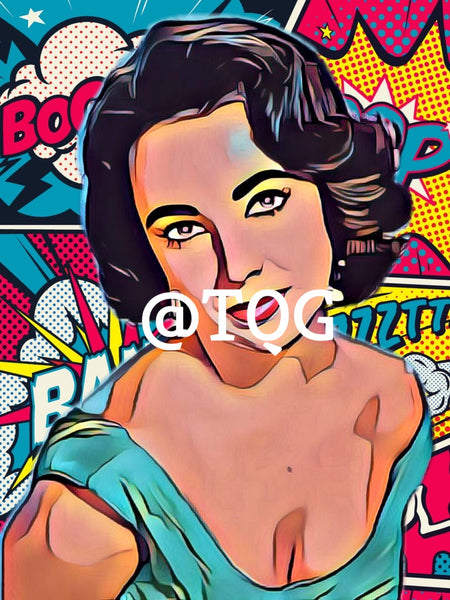 Elizabeth Taylor Pop Art Digital Download